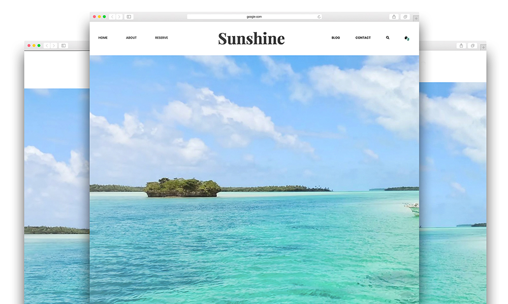 browser mock up of Sunshine